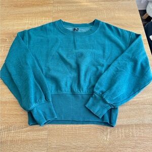 90 Degree By Reflex Teal Crew Neck Sweater